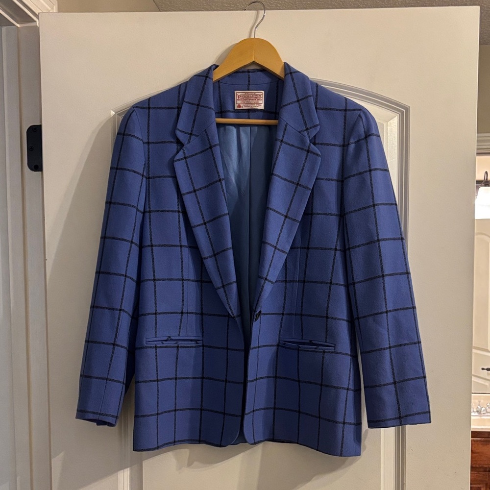 Pendleton Blue Windowpane Women's Blazer